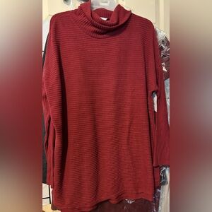 Time and Tru Women's Cowl Neck Sweater - Burgundy